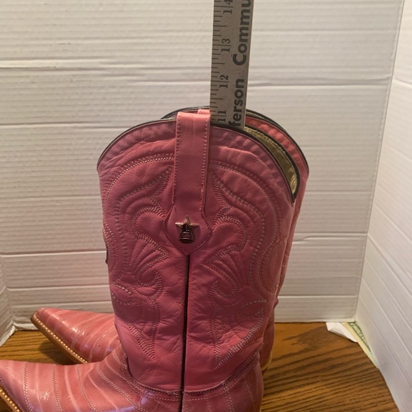 Los Altos Woman’s 9.5 Pink Eel skin Pointed Toe Cowboy Boots Barbie Cowgirl fun - Picture 14 of 15